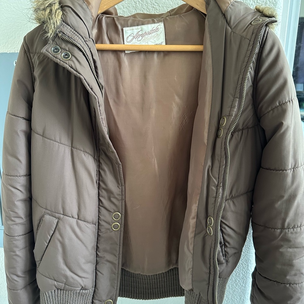 Aeropostale brown puffer jacket